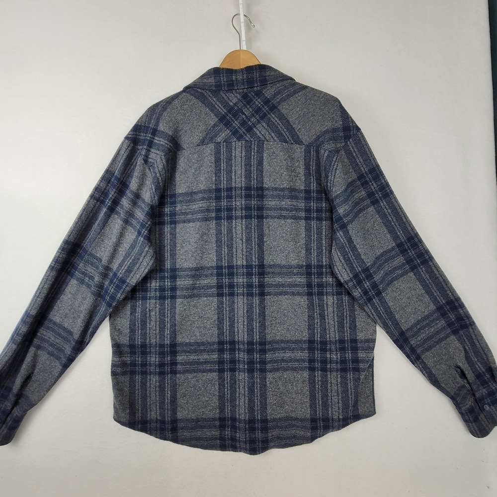Tommy Bahama Mens 3X Gray Blue Plaid Flannel Long Sleeve Button Down Shirt - Picture 15 of 16